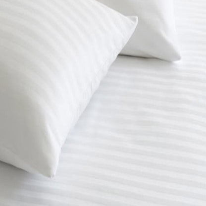 Satin Strip White Bedsheet