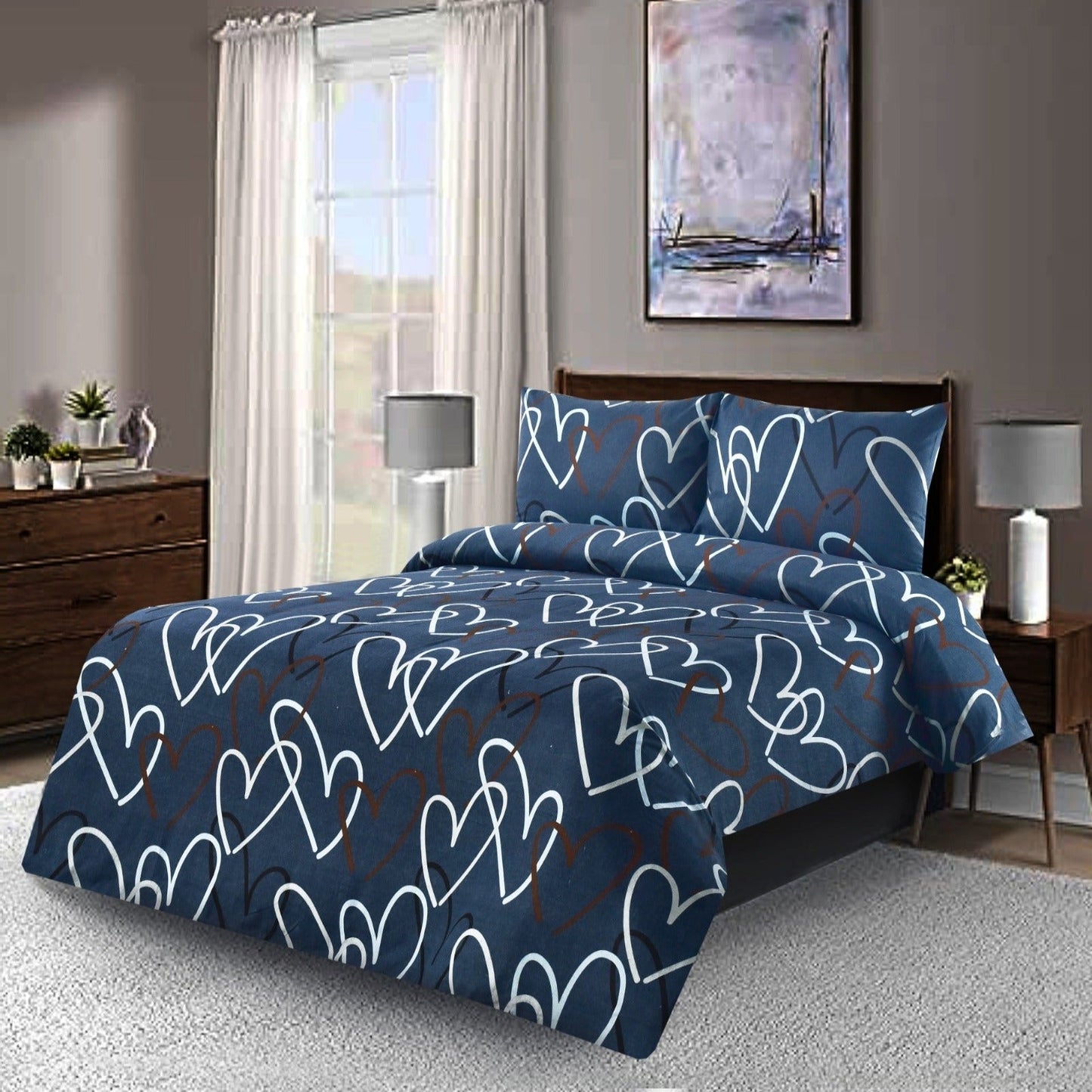 Cozy Double Bed 3pcs Bedsheet