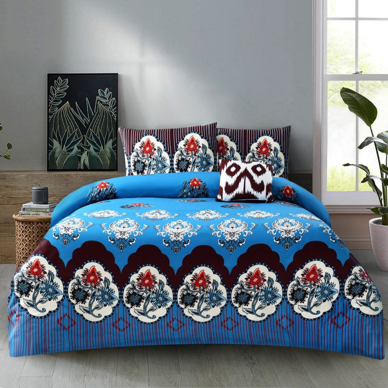 Blue Printed Bedsheet