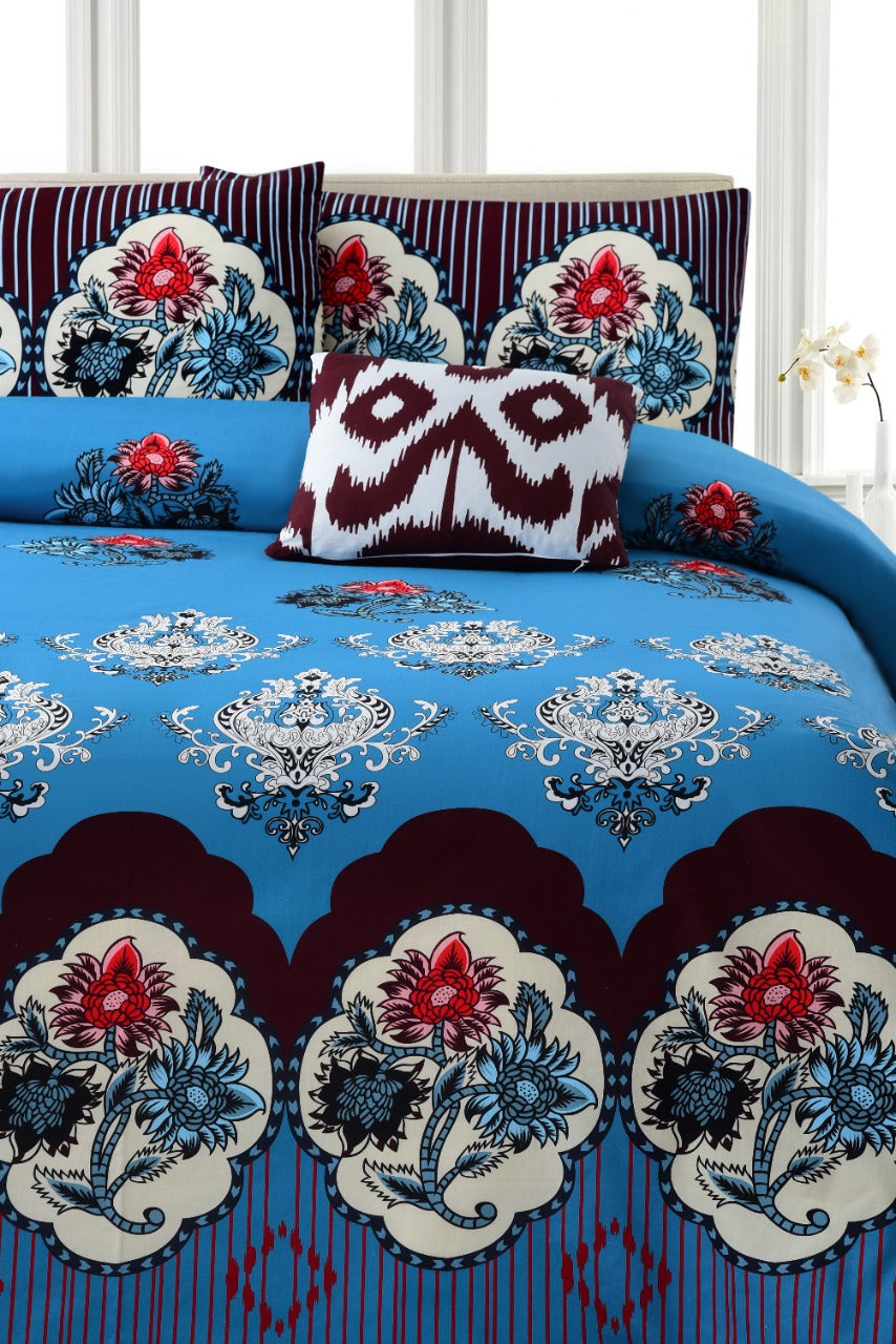 Blue Printed Bedsheet