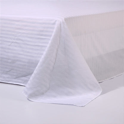 Satin Strip White Bedsheet